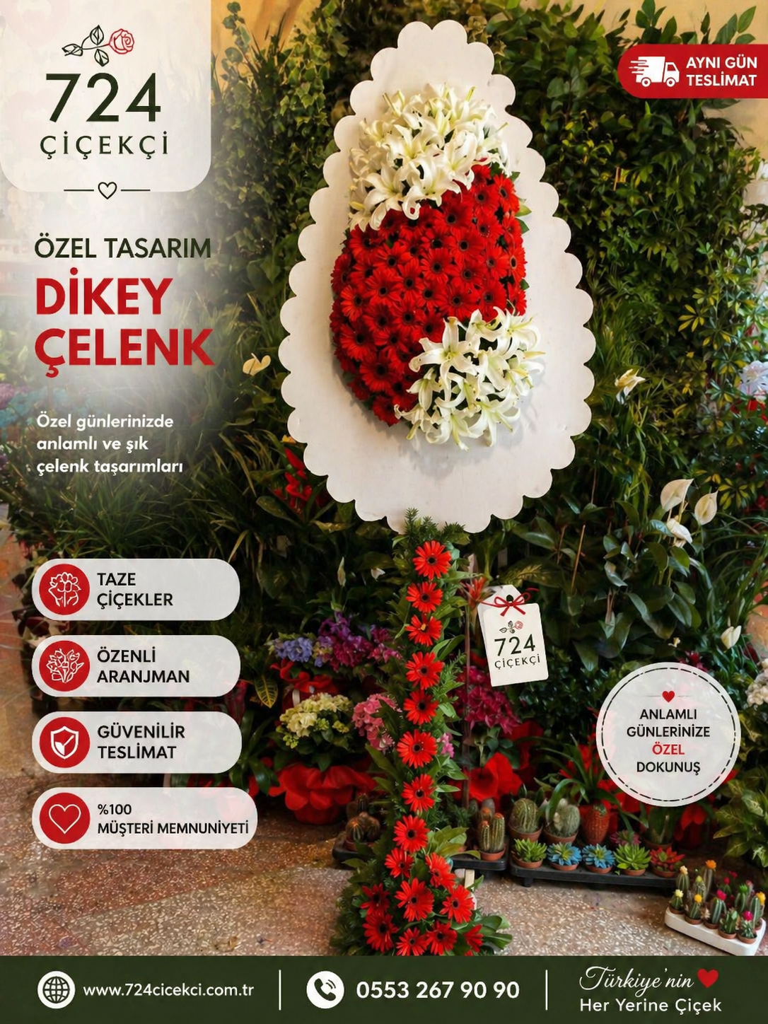 KIRMIZI BEYAZ  DÜGÜN ÇELENGİ